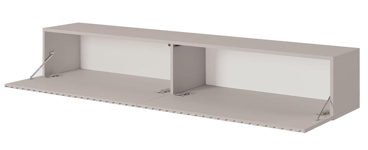 Selsey TV Schrank Board Sideboard Fernsehtisch Fernsehschrank 175 cm Hängend Graubeige Mit Lamellierter Front Telire - 175 - Graubeige thumbnail 7
