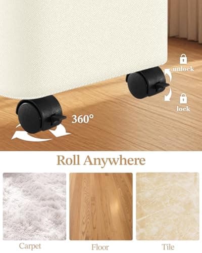 Laundry Hamper with Wheels, 75L Large Clothes Hamper with Removable Inner Bag, Collapsible Dirty Clothes Basket for Dorm, Rolling Dirty Clothes Basket for, Bedroom, Bathroom, Laundry Room thumbnail 3