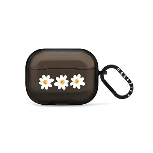 CASETiFY Impact Airpods Pro (3rd) Case with Ring - Daisies by Laura Jane Illustrations - Black - Image 1