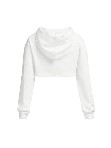 OYOANGLE Girl's Long Sleeve Drop Shoulder High Low Asymmetrical Hem Crop Hoodie Top thumbnail 2