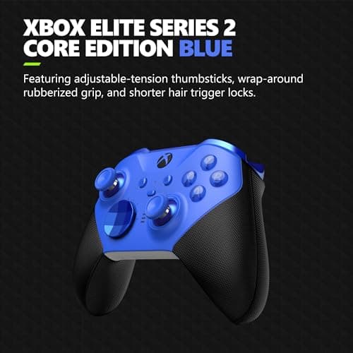 Xbox Elite Series 2 Core Wireless Gaming Controller – Blue Series X|S, One, Windows PC, Android, and iOS thumbnail 2
