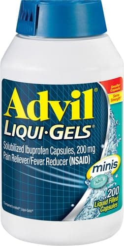 Advil Liqui-Gels minis Pain Reliever and Fever Reducer, Pain Medicine for Adults with Ibuprofen 200mg for Pain Relief - 200 Liquid Filled Capsules - Liqui-Gels (200mg) - 200mg thumbnail 4