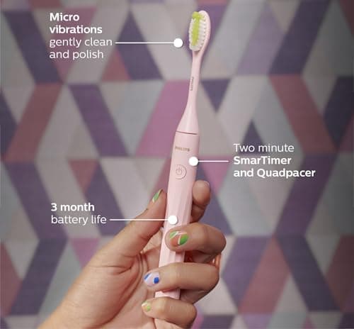 Philips One by Sonicare Battery Toothbrush, Pink, HY1100/06 thumbnail 9