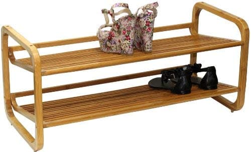 Oceanstar 2-Tier Bamboo Shoe Rack, Natural thumbnail 3