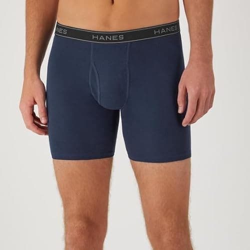 Hanes Men's Underwear Boxer Briefs Pack, Cool & Breathable Cotton Moisture-Wicking Underwear for Men, No Ride Up thumbnail 5
