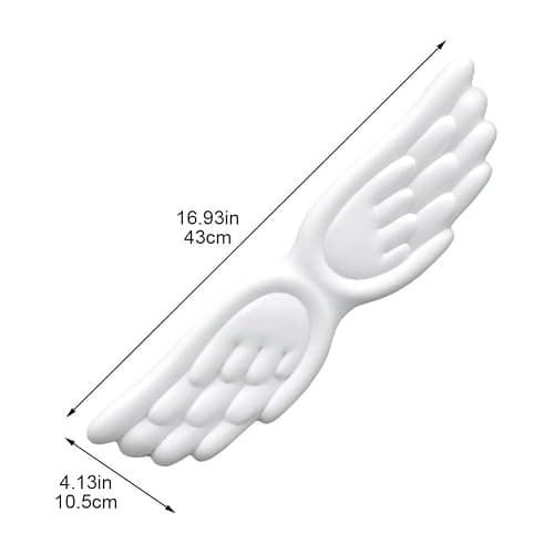 Angel Wings Keyboard Wrist Rest Pad, Ergonomic Support Cushion for Computer Laptop, Comfortable Typing Pain Relief Wrist Support for Home Office and Gaming (White) thumbnail 3