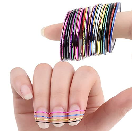 Artdone 38Pcs Nail Striping Tape Lines Kit With Nail Art Pens Dotting Tools And Liner Brushes For Gel Polish Small Detail Drawing Design Paint thumbnail 2