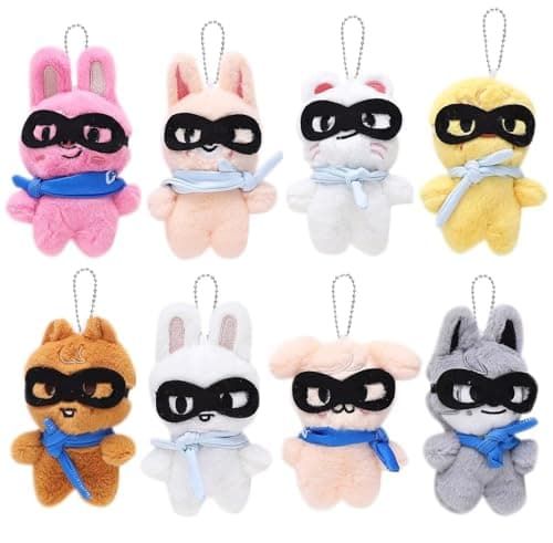 JUNG KOOK SKZ Plushies Skzoo 3RD Stuffed Animal Toy Skz Merch Fans Meeting Dolls with Sunglasses Removable for Fans (Team 8pcs) - Image 1