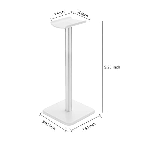 Deear Headphone Stand Gaming Headset Holder Universal Aluminum Metal Headphone Holder Hanger with Aluminum Supporting Bar Flexible Headrest ABS Solid Base for All Headphone,White thumbnail 4