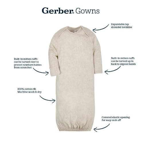 Gerber Baby Girls' 4-pack Sleeper Gown thumbnail 3