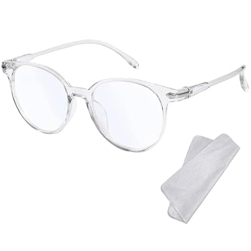 XFentech Blue Light Blocking Glasses - Fashion Oval Transparent Frame Reading Glasses Blue Light Eyeglasses Lightweight Anti Eyestrain Computer Gaming Eyewear Unisex - Image 1