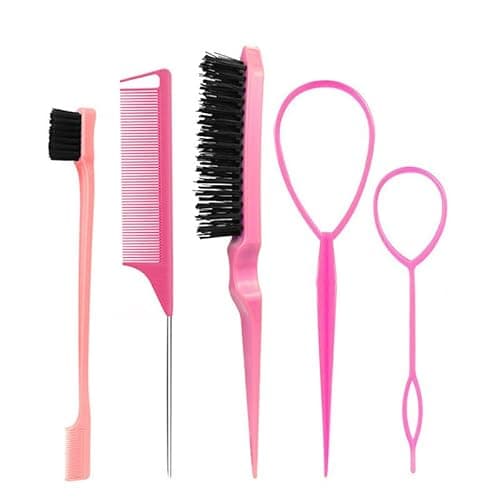 Hair Wax Stick & Pink Brush Set for Hair Edge Frizz Control Anti-Frizz Non-greasy Broken Hair Styling Finishing Wax Stick Men Women Styling Products thumbnail 5