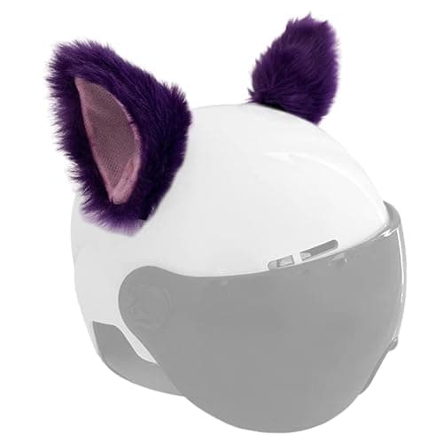 Cat Ears for Helmet Plush Ears Adhesive Helmet Accessory for Bicycle Motorcycle Smooth Surfaces Helmets Decor - Image 1