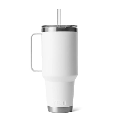 YETI Rambler 42 oz Tumbler with Handle and Straw Lid, Travel Mug Water Tumbler, Vacuum Insulated Cup with Handle, Stainless Steel, White thumbnail 6
