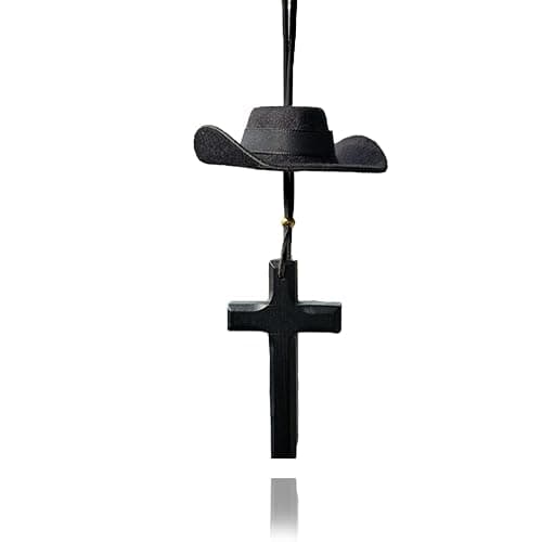 KGCGJVB Cowboy Hat Car Charm Western Rear View Mirror Hanging Decor Accessories for Men Women Country Style Cowgirl Charms Cool Interior Hanger for Car with Stylish Hanging Ornaments - Image 1
