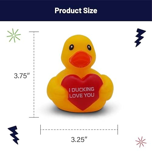 GOOFBALLS Funny Rubber Duck – Hilarious Decorative Duck for Bathroom, Jeep, Desk, or Gag Gift – Quirky Collectible with Sarcastic Quote – Great Gift for Adults, Coworkers, or Friends-Ducking Love You thumbnail 2
