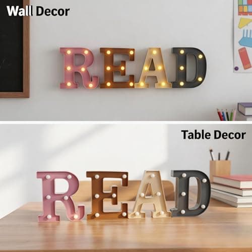 Reading Corner Decor For Classroom Read Sign Boho Classroom Decor Reading Nook Decor Read Light Up Letters Letter Lights thumbnail 3
