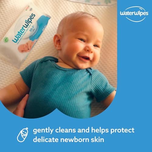 WaterWipes Plastic-Free Original-baby Wipes, 99.9% Water Based Wipes, Unscented & Hypoallergenic for Sensitive Skin, 540 Count (9 packs), Packaging May Vary - 60 Count (Pack of 9) thumbnail 4