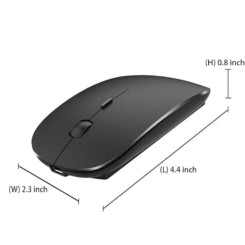 KLO Rechargeable Bluetooth 5.2/3.0/Type-C/USB-2.4G Mouse for MacBook/MacBook air/Pro/iPad, Wireless Mouse for Laptop/Notebook/pc/iPad/Chromebook (Black) thumbnail 8
