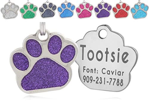 Pet ID Tag, Glitter Paw Bling, Cat ID Tag, Dog ID Tag, Custom Engraved, Dog Name Tag, Cat Name Tag, Dog Tags Personalized, Cat Tags Personalized, Pet Tag Personalized thumbnail 7