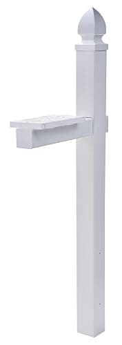 Architectural Mailboxes Whitley Plastic Mailbox Post, Compatibility Code A, B, C, WP000WAM, White - Image 1
