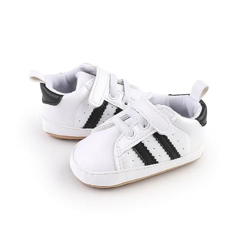 TsQiiane Newbron Baby Boys Girls Retro Sneakers Pu Leather Rubber Sole Walking Shoes Toddler Non-Slip First Walkers Infant Slippers Crib Shoes thumbnail 5