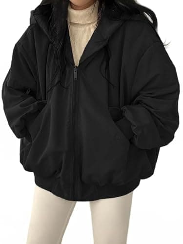 EMMIOL Womens Winter Coats Hooded Fleece Puffer Reversible Long Sleeve Oversized Full Zipper Warm Jackets - Image 1