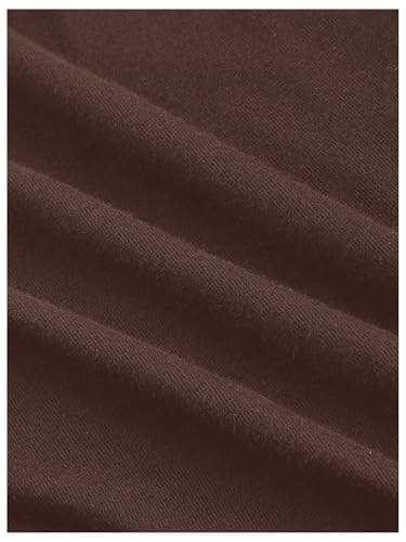 Verdusa Women's Y2k Off Shoulder Halter Top Cinched Waist Going Out Tops Flare Sleeve Ruched Fitted T Shirts Coffee Brown Large thumbnail 4