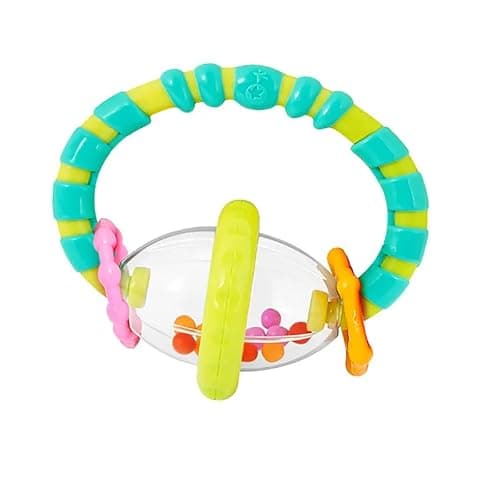 Bright Starts Grab & Spin Baby Rattle & BPA-Free Teether Toy, Ages 3 Months+ thumbnail 4