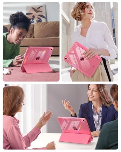 MoKo for iPad (A16) 11th Generation Case 11-inch 2025,iPad 10th Generation Case 2022 with Left Pencil Holder,Slim Trifold iPad11 inch Cover with Crystal Clear TPU Back Shell,Watermelon Red thumbnail 9