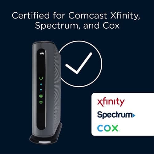 Motorola MB7621 Cable Modem | Pairs with Any WiFi Router | Approved by Comcast Xfinity, Cox, and Spectrum | for Cable Plans Up to 900 Mbps | DOCSIS 3.0 thumbnail 4