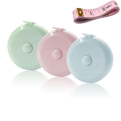 GDMINLO 3 Pack Tape Measure Measuring Tape for Body Fabric Sewing Tailor Cloth Knitting Craft Weight Loss Measurements Retractable 60-inch 1.5 Meter, Small Push ButtonDouble Scales Rulers - Image 1