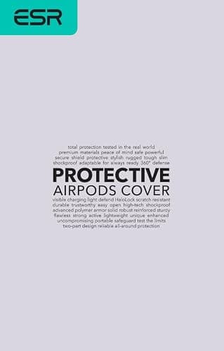 ESR for AirPods 4 Case, Compatible with AirPods 4th Generation Case (2024) (USB-C), Compatible with MagSafe, Drop Protection Cover with Lanyard, Magnetic Lid Lock, Orbit Hybrid Series, White thumbnail 10
