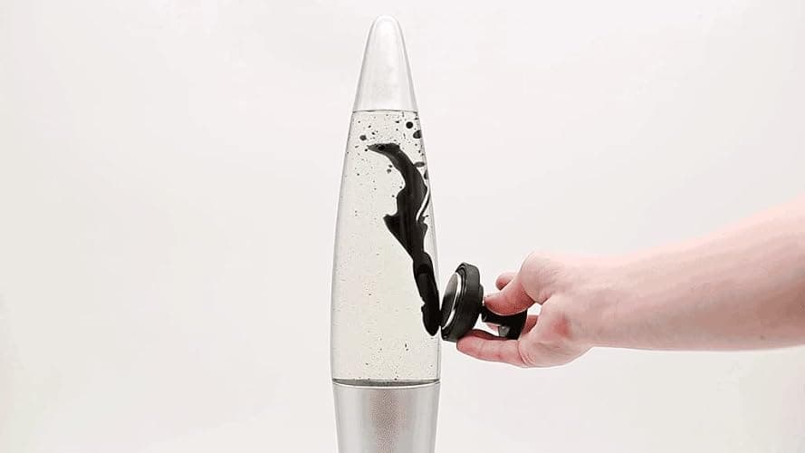 Inspired Designs Retro Rocket Ship Ferrofluid Lava Lamp with Magnetic Black Wax and Clear Liquid, 15 inch thumbnail 4