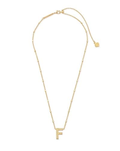 Kendra Scott Letters A-Z Pendant Necklace for Women, Fashion Jewelry, 14k Gold-Plated Brass thumbnail 2