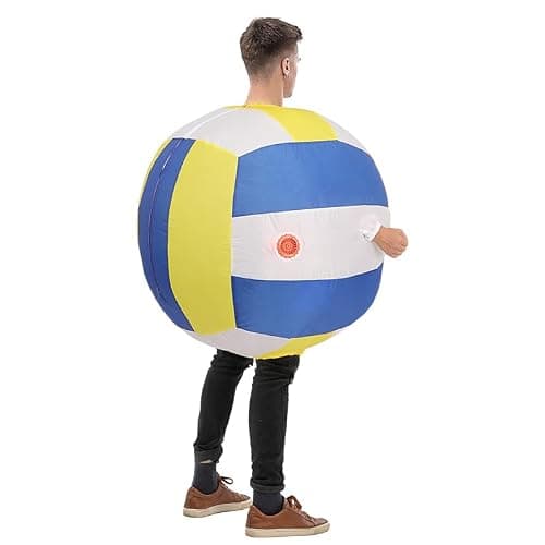 Yolata Adult Inflatable Volleyball Costume Inflatable Soccer Ball Costume 5ft-6.2ft Funny Blow up Sports Party Suit thumbnail 4