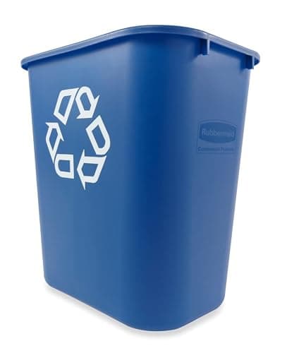 Rubbermaid Commercial Products Deskside Recycling Can, 7-Gallon/28-Quart, Blue Recycling Symbol, Plastic, for Bedroom/Bathroom/Office/Under Desk/Sink, Pack of 4 thumbnail 7