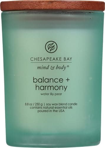 Chesapeake Bay Balance + Harmony Scented Candle Water Lily Pear Fragrance 50 Hours Burn Time Warm & Decorative Soy Wax Blend thumbnail 3