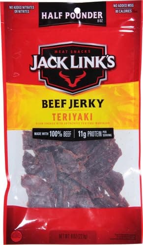 Jack Link's Beef Jerky, Teriyaki, Half Pounder Large Jerky Bag - Flavorful Meat Snack, Ready to Eat Protein Snacks with 11g of Protein per Serving, Made with 100% Beef thumbnail 3