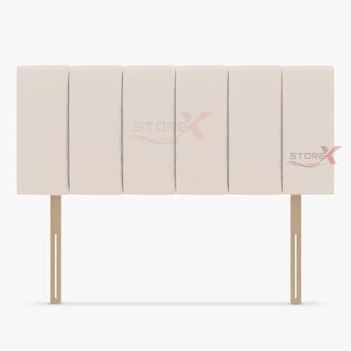 STOREX Plush Fabric Padded Lined Headboard For Devan Bed Bedroom Furniture Size 2Ft 6Inch/ 3Ft/ 4Ft/ 4Ft 6Inch/ 5Ft /6Ft -20 Inch Height 20inch (Cream, 20inch Height 4FT Small Double) - Image 1