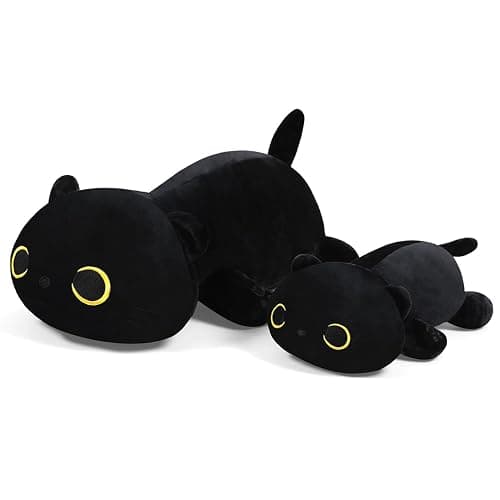 MIAOHAHA 11.8in Plush Cat Toy Plush Pillow Stuffed Animal Cat Toy Cute Plushies Kids Plush Toy Pillow(Black Cat,30cm/11.8in) thumbnail 5
