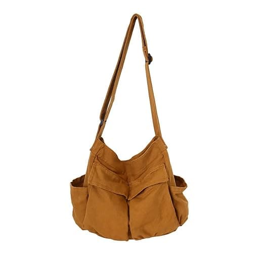 Sumleno Bohemian Hipster Hobo Boho Hippie Crossbody Bag Purse Canvas Sling Bag Aesthetic Tote Large Handbags Fairy Grunge Bag - Image 1