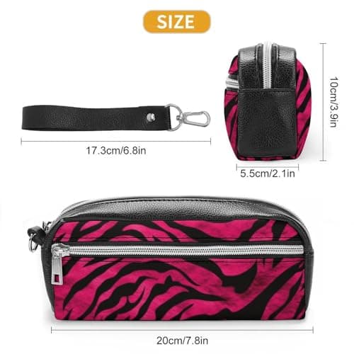 RLDOBOFE Large Capacity Pencil Pouch,Cute Pencil Case, Aesthetic Pencil Bag for Women, Zebra Tiger Leopard Pink Printed Makeup Pouch,Fashion Stationery Pencil Case thumbnail 2