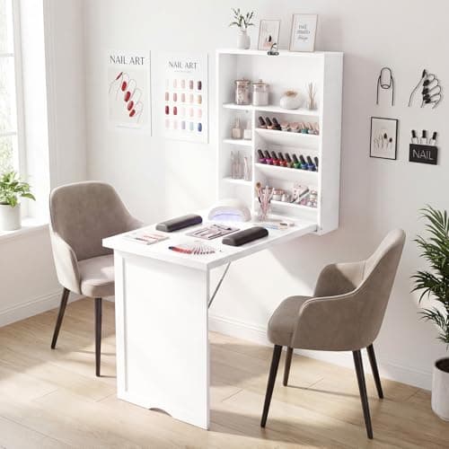 CasartUS Casart Multi-Function Computer Desk, Wall Mounted Fold Out Table, Convertible Desk Writing Desk for Home and Office - Image 1