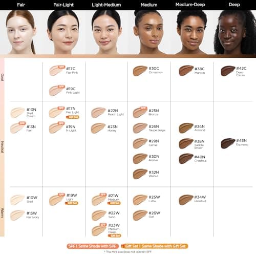 JUNG SAEM MOOL Essential Skin Nuder Cushion | Natural Finish, Buildable Coverage Cushion Foundation by Korean Makeup Artist (Mini, 0.17 Fl Oz), 10W Shell thumbnail 3