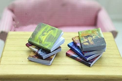 SXFSE Dollhouse Decoration Accessories, 1:12 Dollhouse Miniature Scene Model Novel Books for Bedroom Book Room Play Toy 7 Pcs (Multicolored, 20 x 24 mm) thumbnail 6