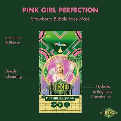 7th Heaven Wicked Bubble Face Mask, Glinda Strawberry Peel Off - 7th Heaven | Vegan, hyaluronic acid, cruelty-free, genuine skincare, wicked merchandise, Genuine 7th Heaven Face Masks Skincare & Wicked thumbnail 3