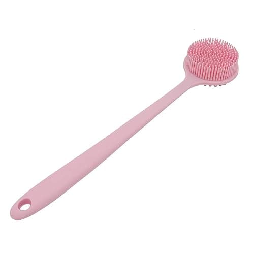 DNC Soft Silicone Back Scrubber Shower Bath Body Brush with Long Handle (Pink) thumbnail 8