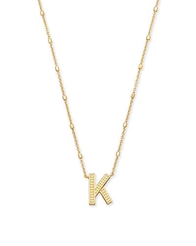 Kendra Scott Letters A-Z Pendant Necklace for Women, Fashion Jewelry, 14k Gold-Plated Brass - Image 1