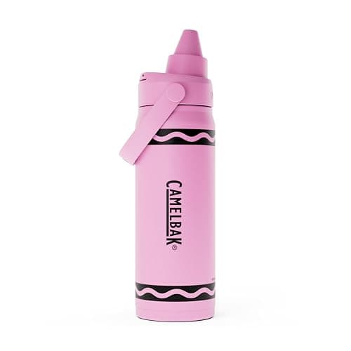 CamelBak Crayola Chug Stainless Steel Water Bottle 16oz, Carnation Pink | Vacuum Insulated Steel, Spill Resistant Chug Lid, Durable Stainless Steel, Protective Silicone Base, Easy Carry Design thumbnail 3